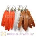 120 Pair Per Bag Multi Coloured Cheap Long Feather Earrings Wholesale