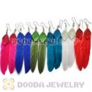 120 Pair Per Bag Multi Coloured Cheap Long Feather Earrings Wholesale