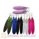 120 Pair Per Bag Multi Coloured Cheap Long Feather Earrings Wholesale