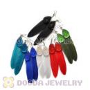 120 Pair Per Bag Multi Coloured Cheap Long Feather Earrings Wholesale