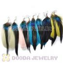 120 Pair Per Bag Multi Coloured Cheap Long Feather Earrings Wholesale