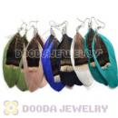120 Pair Per Bag Multi Coloured Cheap Long Feather Earrings Wholesale