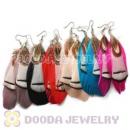 120 Pair Per Bag Multi Coloured Cheap Long Feather Earrings Wholesale