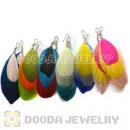 120 Pair Per Bag Multi Coloured Cheap Long Feather Earrings Wholesale