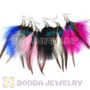 120 Pair Per Bag Multi Coloured Cheap Long Feather Earrings Wholesale