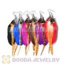 120 Pair Per Bag Multi Coloured Cheap Long Feather Earrings Wholesale