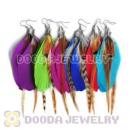 120 Pair Per Bag Multi Coloured Cheap Long Feather Earrings Wholesale