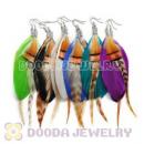 120 Pair Per Bag Multi Coloured Cheap Long Feather Earrings Wholesale