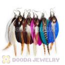 120 Pair Per Bag Multi Coloured Cheap Long Feather Earrings Wholesale