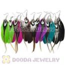 120 Pair Per Bag Multi Coloured Cheap Long Feather Earrings Wholesale