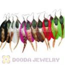 120 Pair Per Bag Multi Coloured Cheap Long Feather Earrings Wholesale