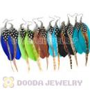 120 Pair Per Bag Multi Coloured Cheap Long Feather Earrings Wholesale
