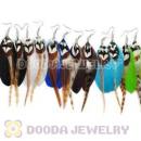 120 Pair Per Bag Multi Coloured Cheap Long Feather Earrings Wholesale