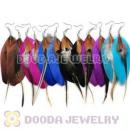 120 Pair Per Bag Multi Coloured Cheap Long Feather Earrings Wholesale