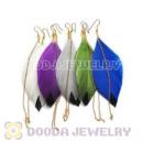 120 Pair Per Bag Multi Coloured Cheap Long Feather Earrings Wholesale