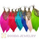 120 Pair Per Bag Multi Coloured Cheap Long Feather Earrings Wholesale