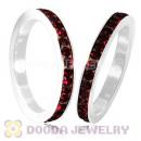 Fashion Unisex Stainless Stackable Finger Ring With Siam Austrian Crystal
