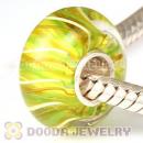 Top Class European Ribbon Glass Beads With 925 Sterling Silver Single Core