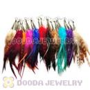 120 Pair Per Bag Multi Coloured Cheap Long Feather Earrings Wholesale