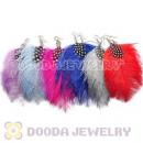 120 Pair Per Bag Multi Coloured Cheap Long Ostrich Feather Earrings Wholesale