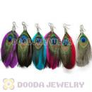 120 Pair Per Bag Multi Coloured Cheap Long Feather Earrings Wholesale