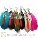 120 Pair Per Bag Multi Coloured Cheap Long Feather Earrings Wholesale