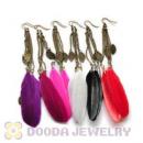 120 Pair Per Bag Multi Coloured Cheap Long Feather Earrings Wholesale