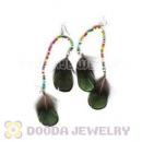 120 Pair Per Bag Multi Coloured Cheap Long Feather Earrings Wholesale