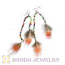 120 Pair Per Bag Multi Coloured Cheap Long Feather Earrings Wholesale