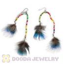 120 Pair Per Bag Multi Coloured Cheap Long Feather Earrings Wholesale