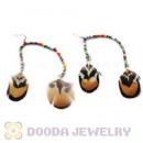 120 Pair Per Bag Multi Coloured Cheap Long Feather Earrings Wholesale