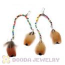 120 Pair Per Bag Multi Coloured Cheap Long Feather Earrings Wholesale