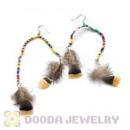 120 Pair Per Bag Multi Coloured Cheap Long Feather Earrings Wholesale
