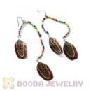 120 Pair Per Bag Multi Coloured Cheap Long Feather Earrings Wholesale