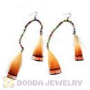 120 Pair Per Bag Multi Coloured Cheap Long Feather Earrings Wholesale