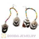 120 Pair Per Bag Multi Coloured Cheap Long Feather Earrings Wholesale
