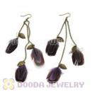 120 Pair Per Bag Multi Coloured Cheap Long Feather Earrings Wholesale