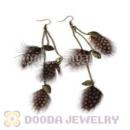 120 Pair Per Bag Multi Coloured Cheap Long Feather Earrings Wholesale
