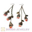120 Pair Per Bag Multi Coloured Cheap Long Feather Earrings Wholesale