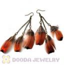 120 Pair Per Bag Multi Coloured Cheap Long Feather Earrings Wholesale