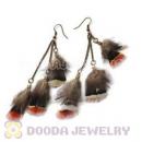 120 Pair Per Bag Multi Coloured Cheap Long Feather Earrings Wholesale