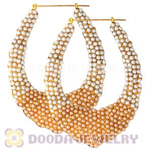 60X80mm Basketball Wives Bamboo Pearl Water Drop Earrings 