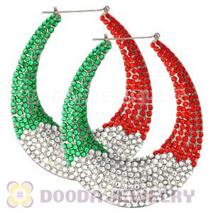 76X90mm Basketball Wives Bamboo Crystal Earrings 