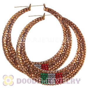 90mm Basketball Wives Bamboo Flag Of Italy Earrings 