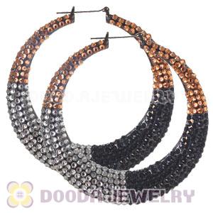 90mm Basketball Wives Bamboo Crystal Earrings 