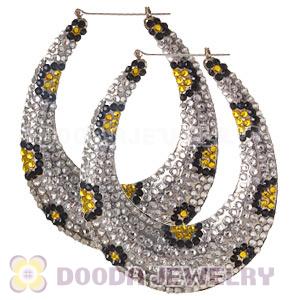 76X90mm Basketball Wives Bamboo Crystal Earrings 