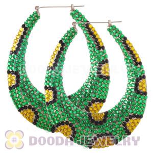 76X90mm Basketball Wives Bamboo Crystal Earrings 