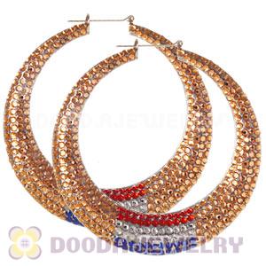 90mm Basketball Wives Bamboo Flag Of Holland Earrings 