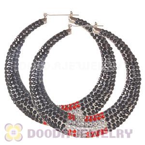 90mm Basketball Wives Bamboo Flag Of Denmark Earrings 