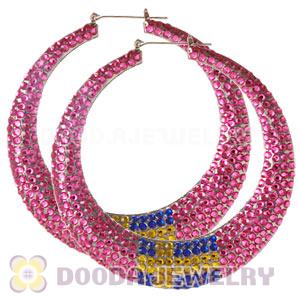 90mm Basketball Wives Bamboo Flag Of Sweden Earrings 